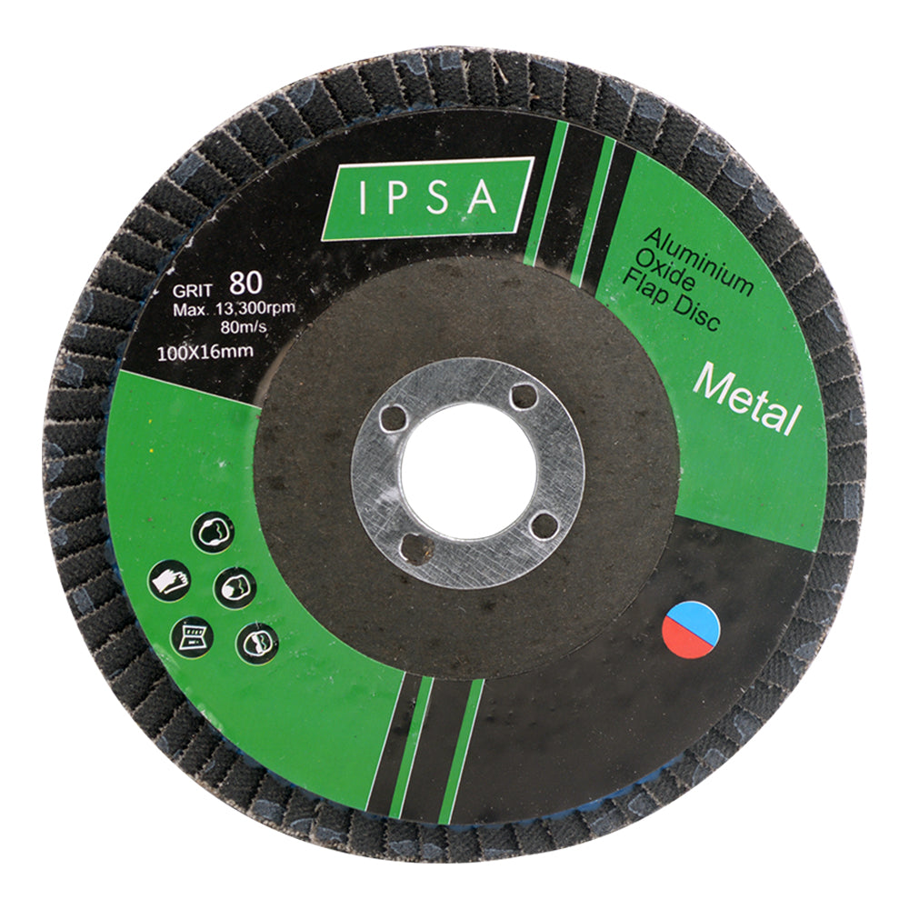 IPSA Flap Disc 100 x 16mm 100 Grit Pack of 20 Piece